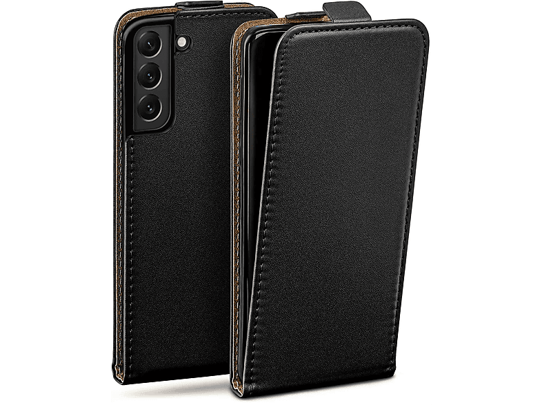 Samsung, Flip Cover, MOEX Plus, S22 Galaxy Deep-Black Case, Flip