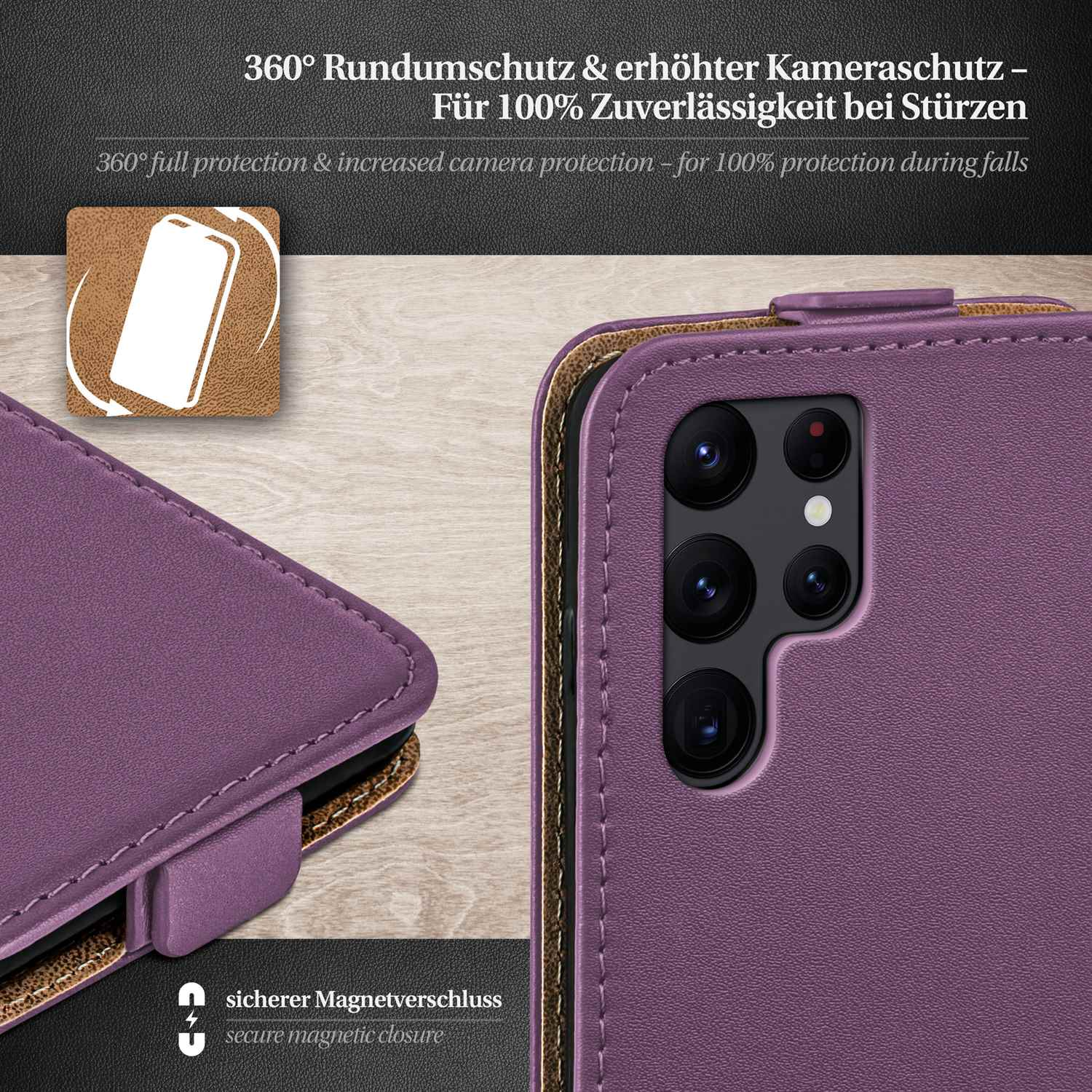MOEX Flip Case, Flip Cover, Samsung, Ultra, Galaxy Indigo-Violet S22