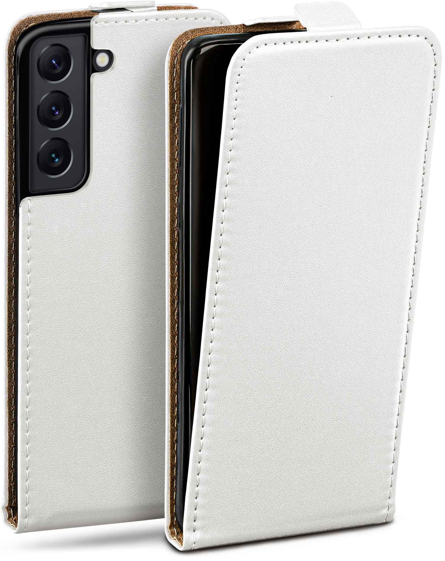 S22, Samsung, Flip Galaxy Case, MOEX Flip Pearl-White Cover,
