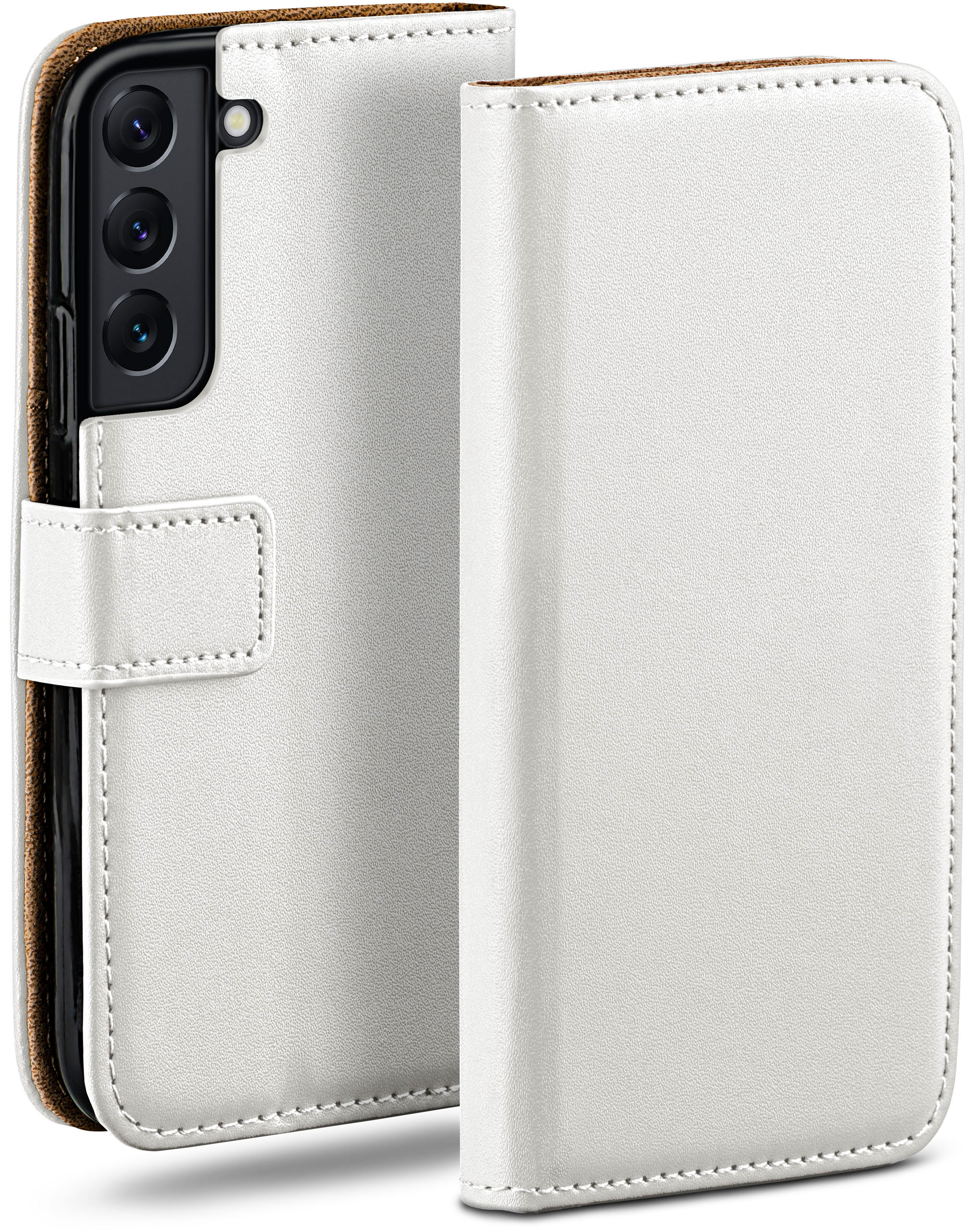 S22 Pearl-White Samsung, MOEX Galaxy Plus, Book Bookcover, Case,