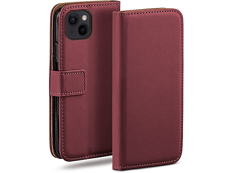 MOEX Book Case, Bookcover, Apple, iPhone 13 mini, Maroon-Red