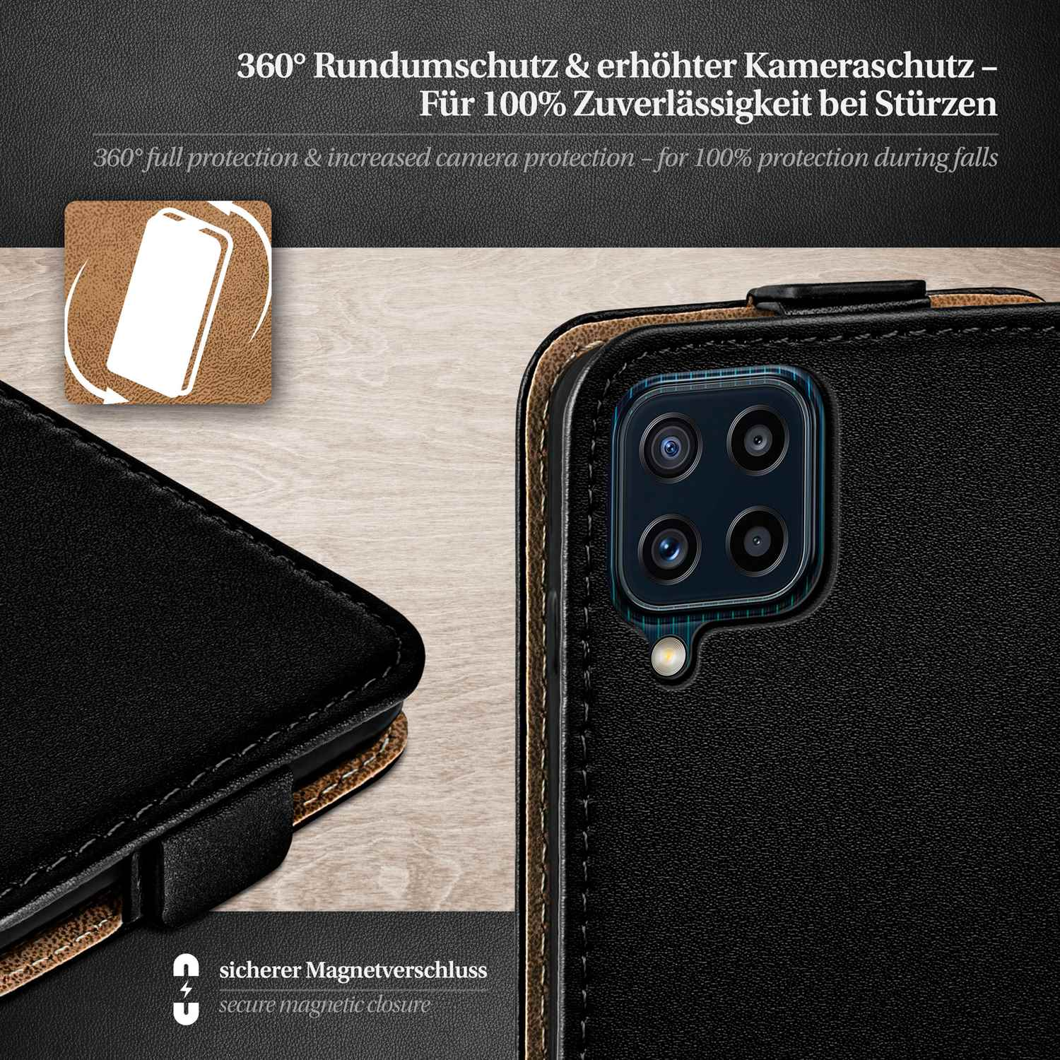MOEX Flip Case, Deep-Black M32, Galaxy Samsung, Cover, Flip