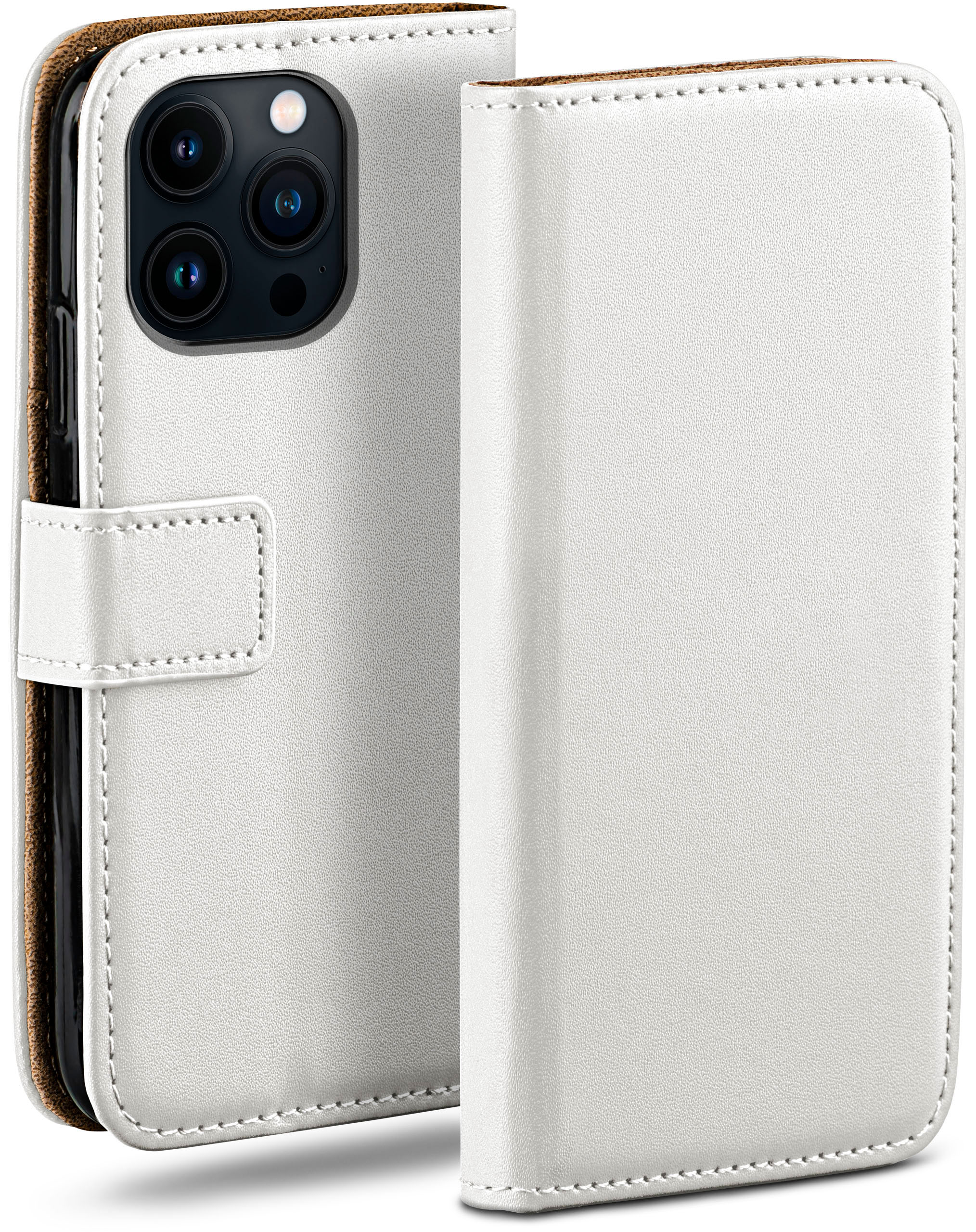 iPhone Case, Pearl-White Bookcover, 13 Apple, Pro, MOEX Book