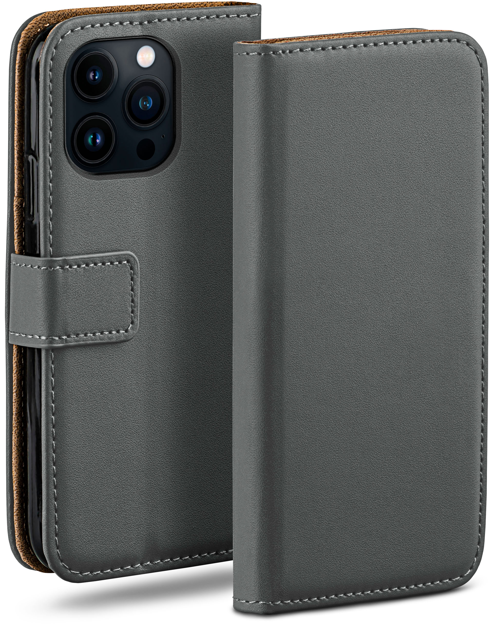 MOEX Apple, Case, Bookcover, iPhone Anthracite-Gray Max, 13 Pro Book