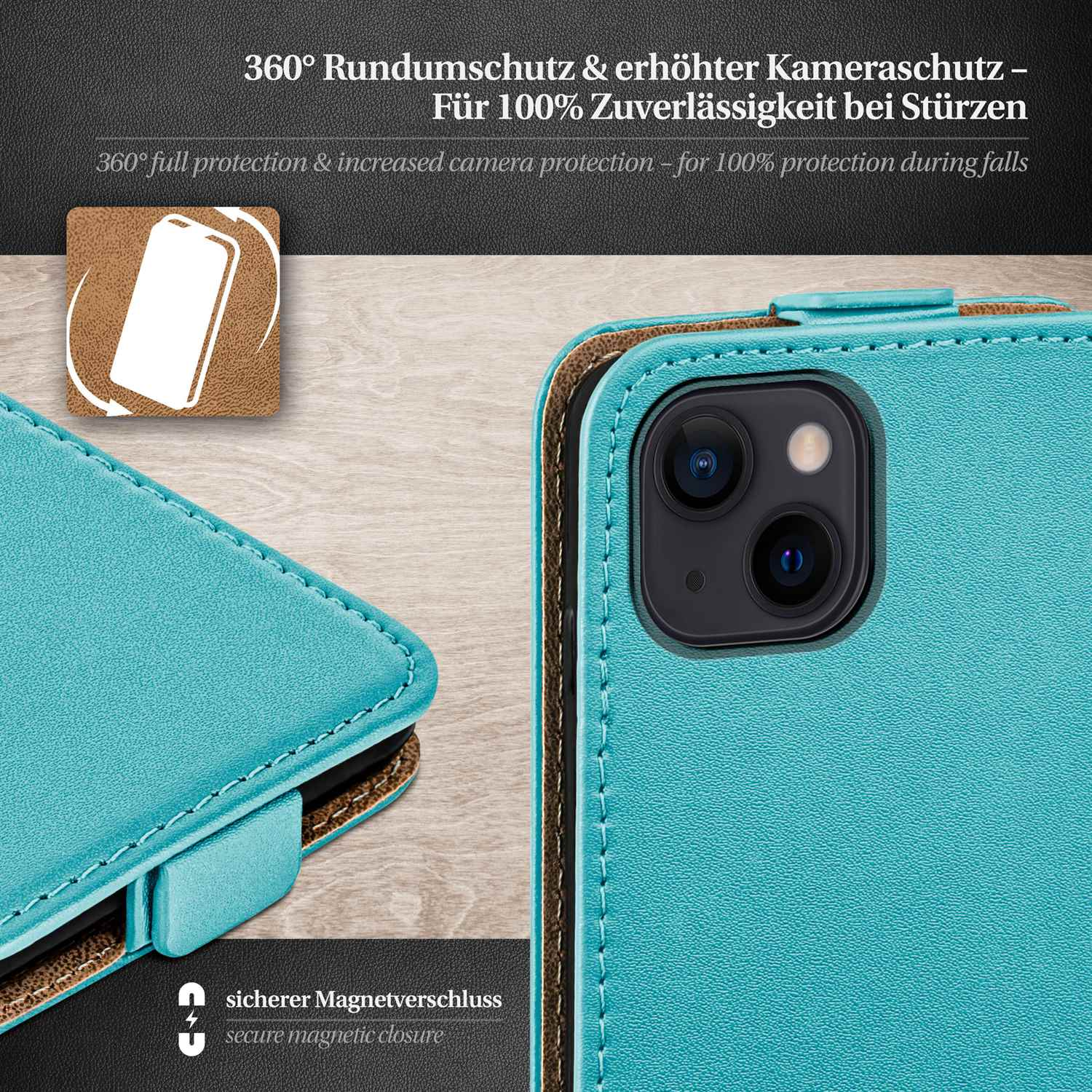 Flip Cover, Aqua-Cyan 13, Case, MOEX Flip iPhone Apple,