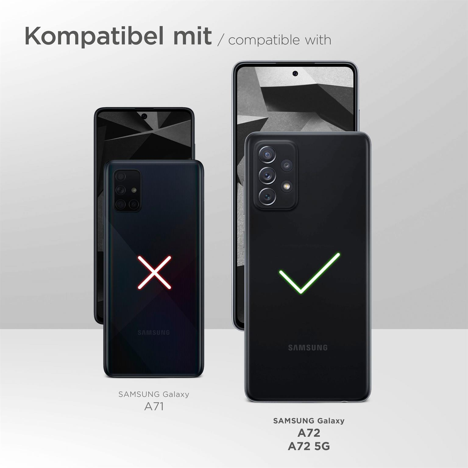 Zwei schwarze Telefone. Eines mit rotem X, das andere mit grünem Häkchen, was die Kompatibilität anzeigt.