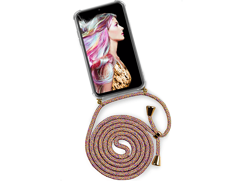 ONEFLOW Twist Case, A22 (4G), Rainbow Sunny Galaxy Backcover, (Gold) Samsung