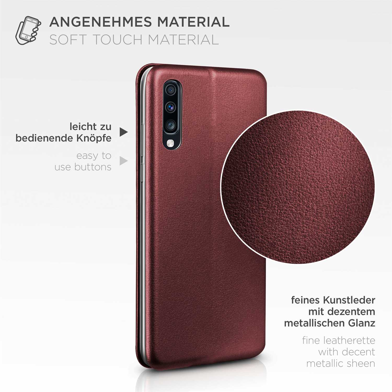 Samsung, Red Cover, Flip ONEFLOW Case, Burgund Business A70, Galaxy -