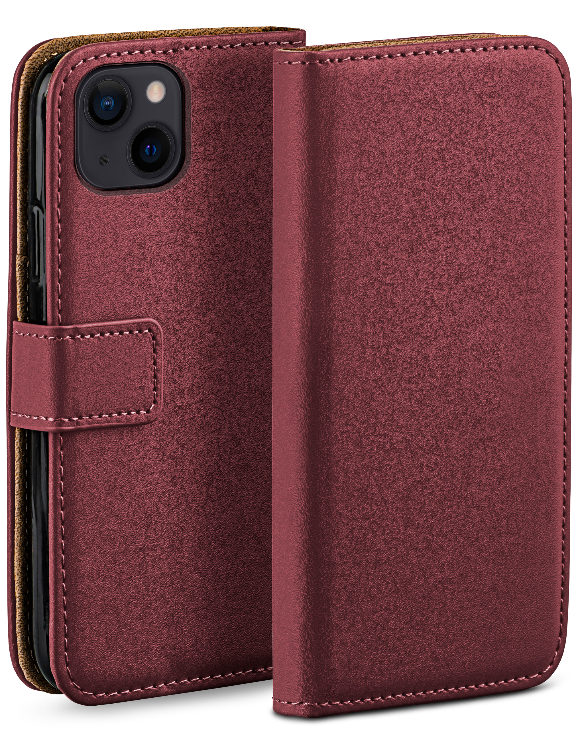 iPhone Apple, MOEX Bookcover, Maroon-Red Case, 14, Book