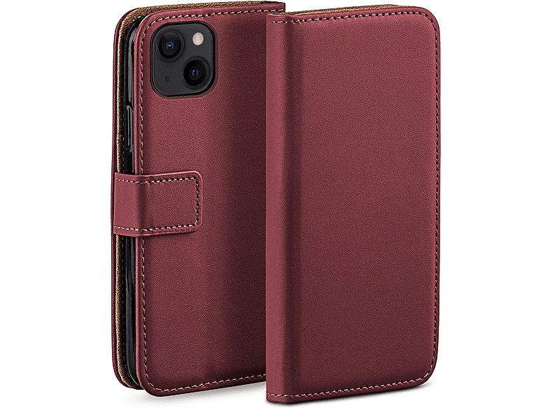 MOEX Book Bookcover, iPhone Apple, 14, Maroon-Red Case