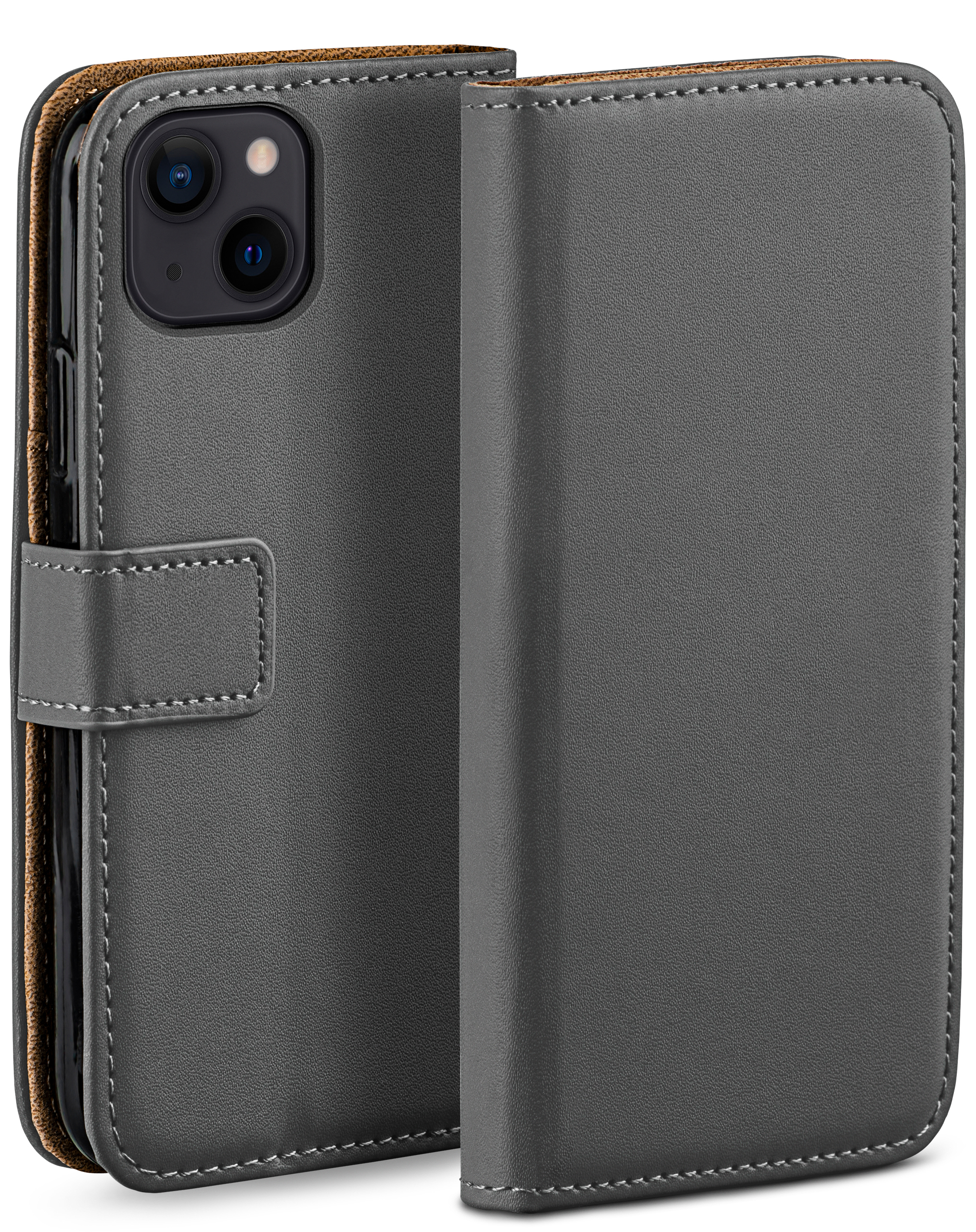 Book iPhone Bookcover, Apple, MOEX 14 Plus, Anthracite-Gray Case,