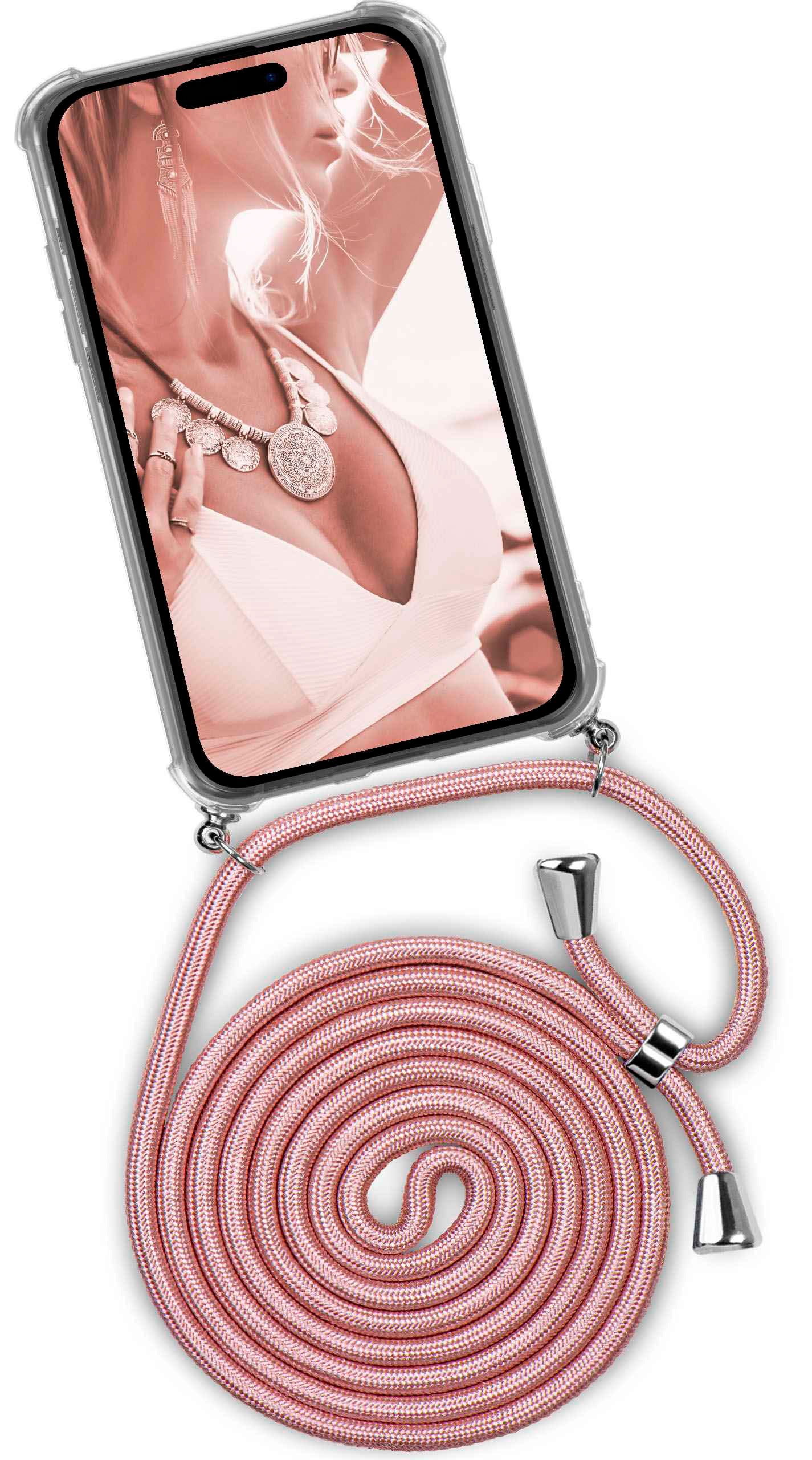 Blush ONEFLOW 14 Backcover, Pro iPhone Case, Twist Apple, Shiny (Silber) Max,