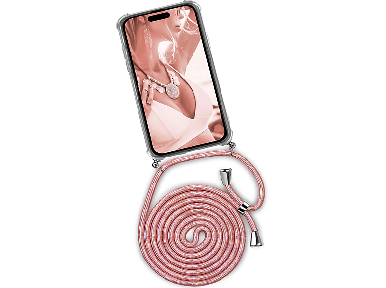 Blush ONEFLOW 14 Backcover, Pro iPhone Case, Twist Apple, Shiny (Silber) Max,