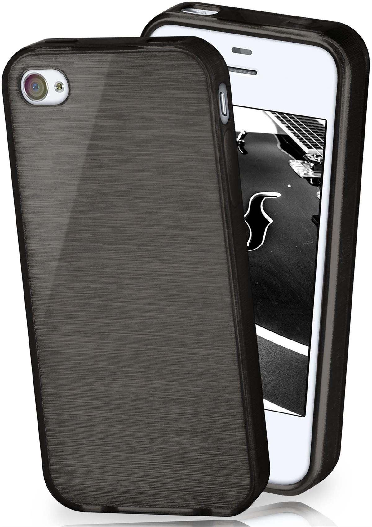 MOEX Brushed Case, Backcover, Onyx-Black 4S, iPhone Apple