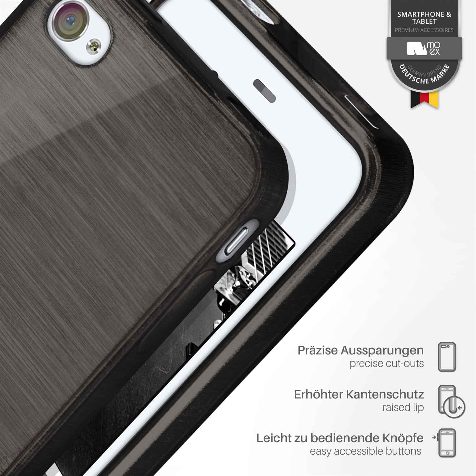 MOEX Brushed Case, Backcover, Apple, iPhone Onyx-Black 4S