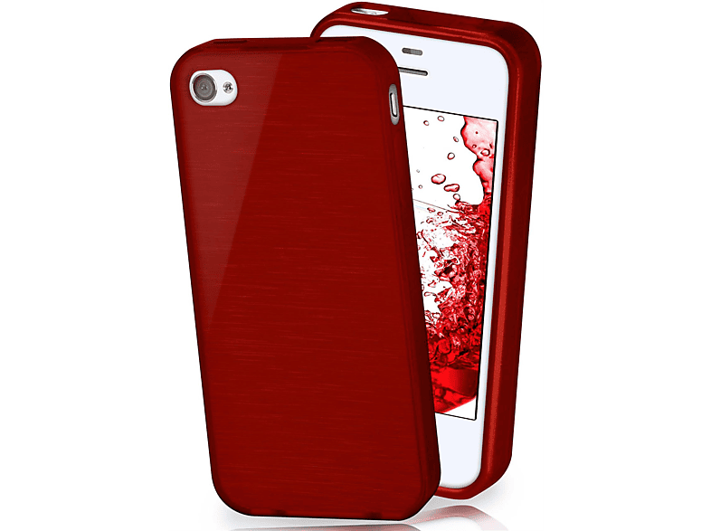 MOEX Brushed Case, Backcover, Apple, iPhone 4S, Crimson-Red