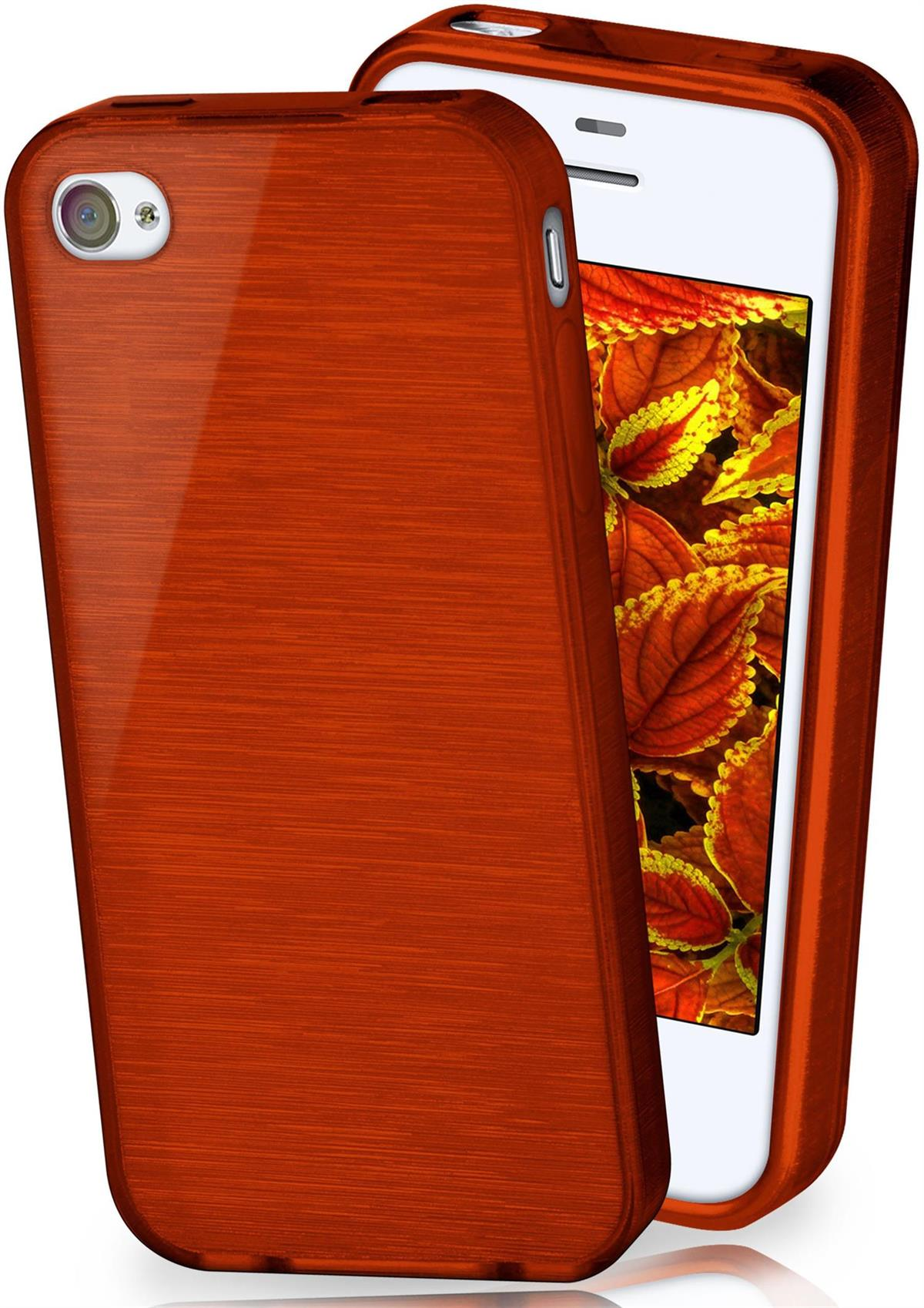 MOEX Brushed Case, Backcover, iPhone Apple, Indian-Red 4S