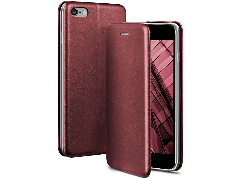 ONEFLOW Business Case, Flip Cover, Apple, iPhone 6, Burgund - Red