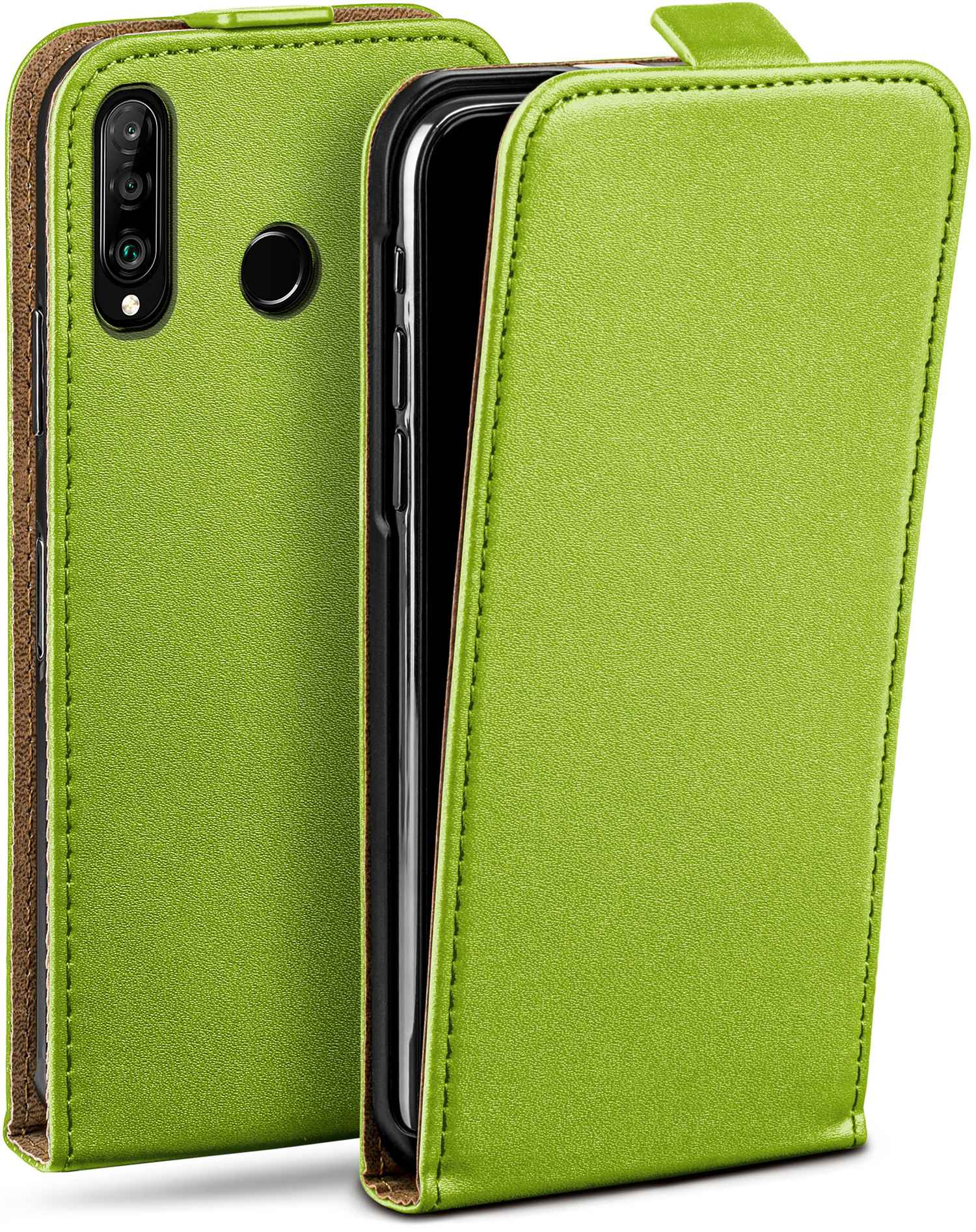Case, Flip Cover, Huawei, Lime-Green New Edition, MOEX Flip Lite P30
