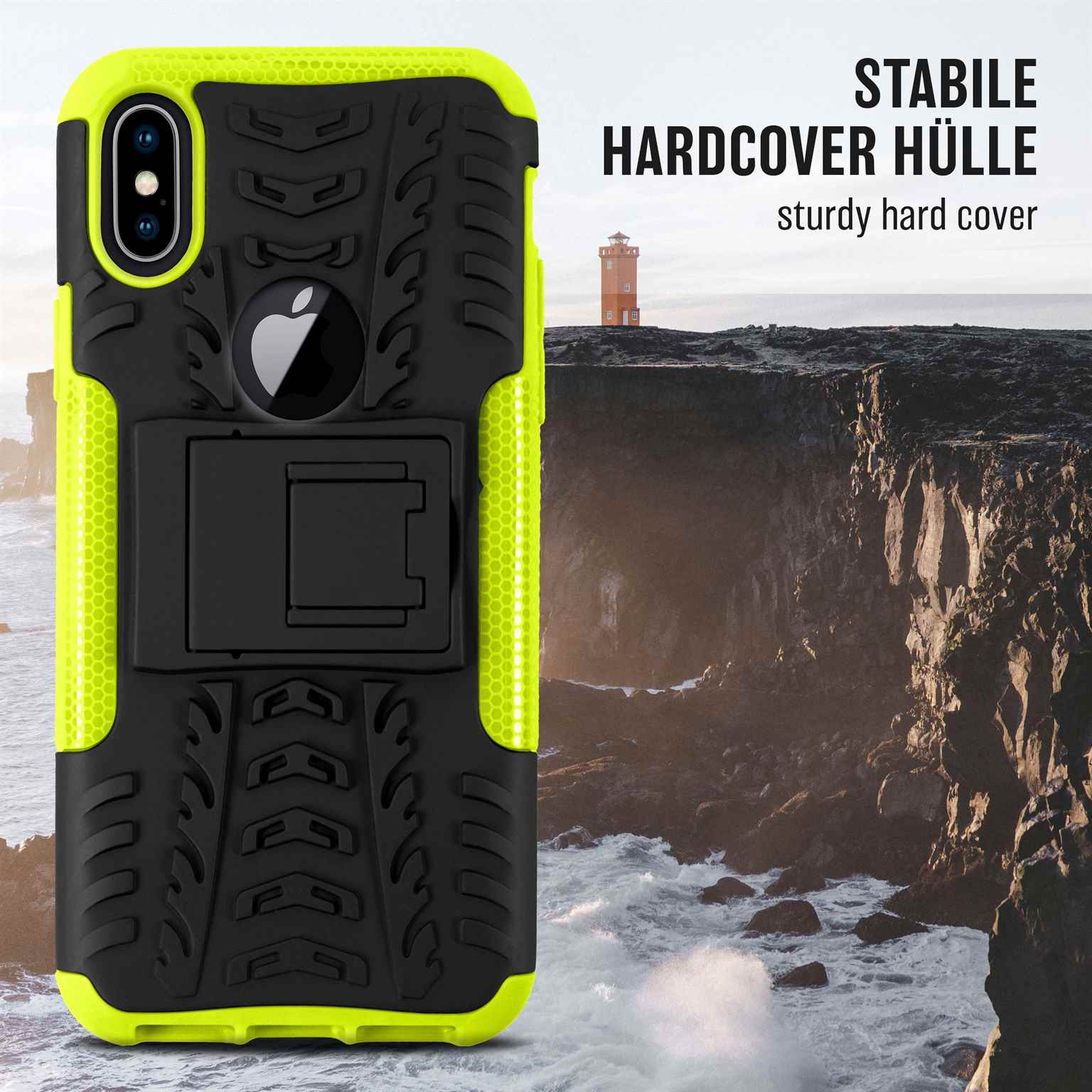 Backcover, iPhone XS, ONEFLOW Tank Lime Case, Apple,