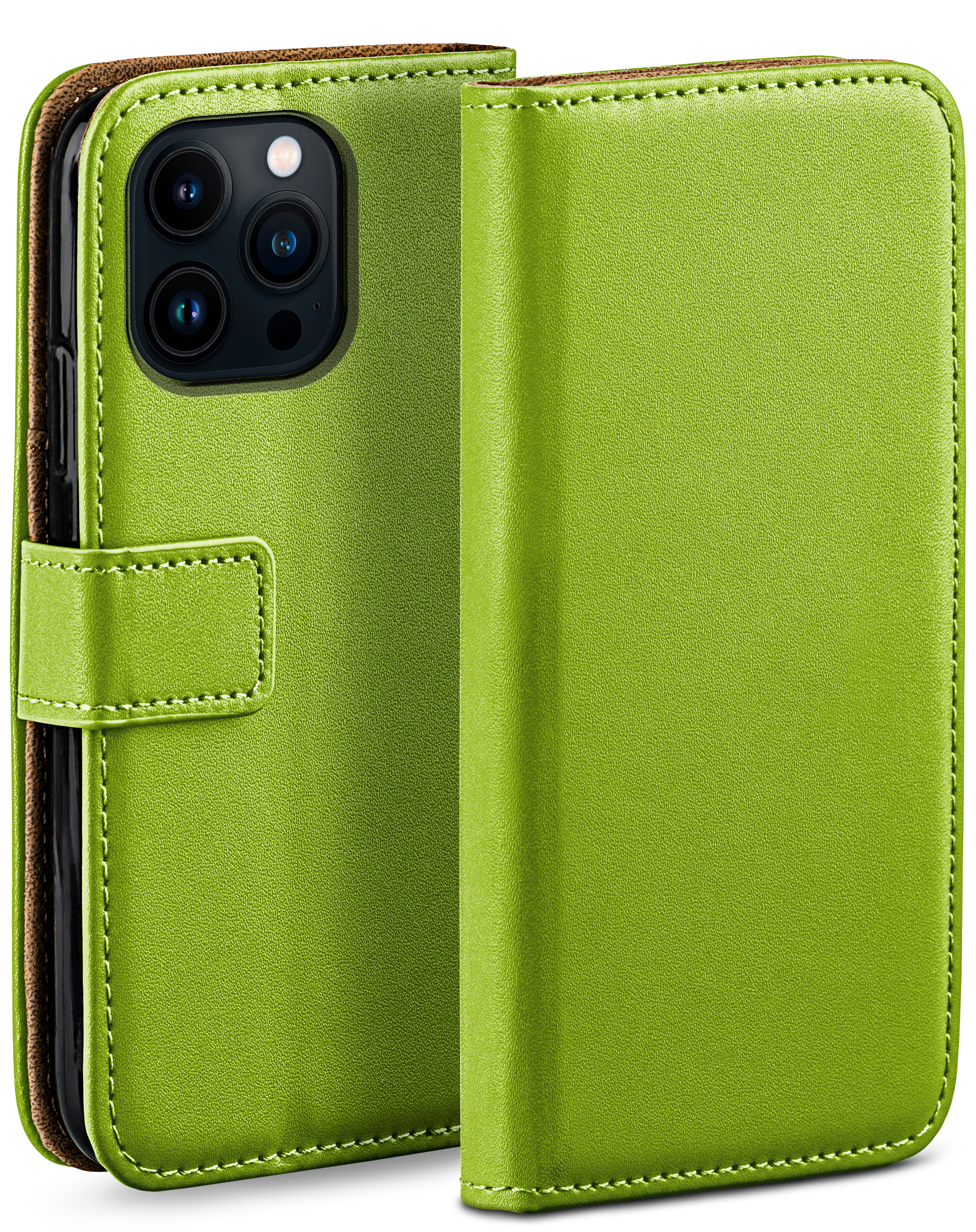 MOEX Book Case, Bookcover, Apple, 14 Pro, Lime-Green iPhone