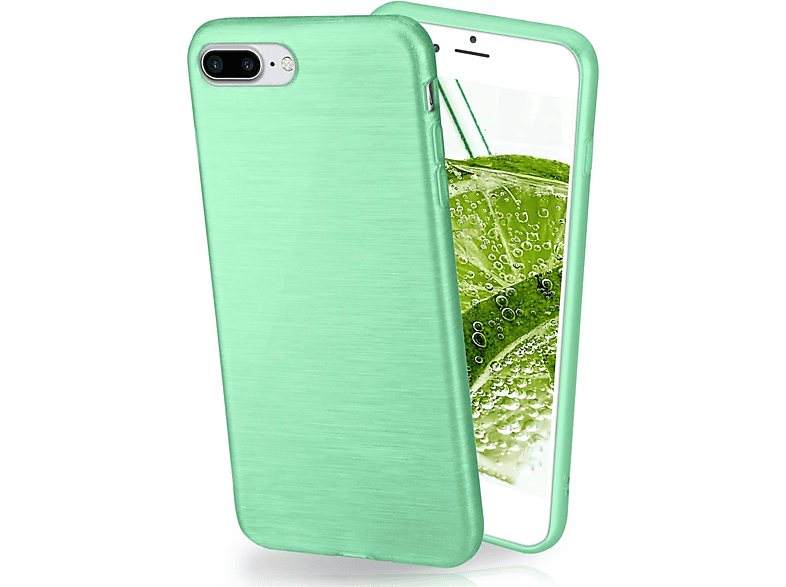 Plus, 7 MOEX Mint-Green Backcover, Brushed Case, Apple, iPhone