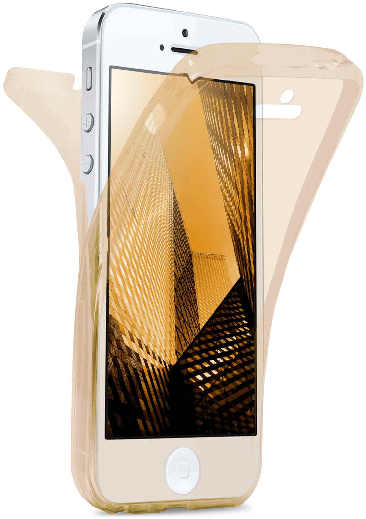 iPhone Double Cover, 5s, Apple, Gold Full Case, MOEX
