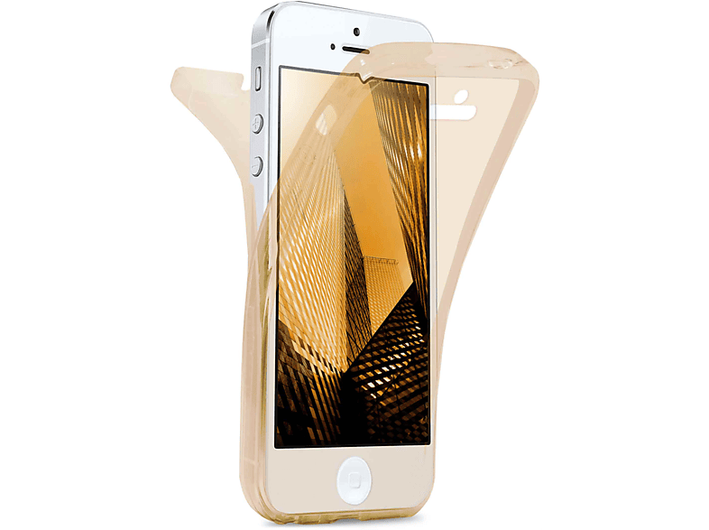 iPhone Double Cover, 5s, Apple, Gold Full Case, MOEX