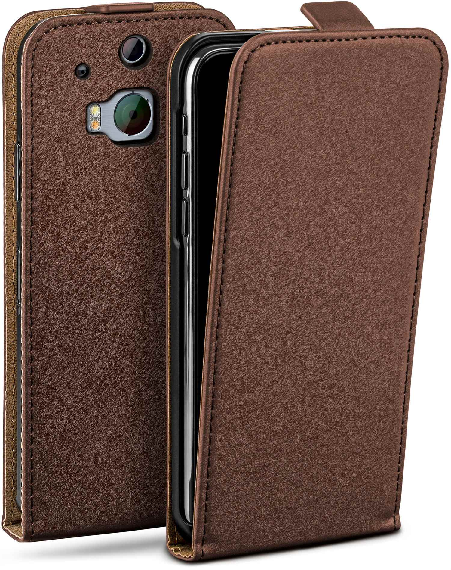 HTC, Cover, Flip Oxide-Brown One Case, Flip MOEX M8s,