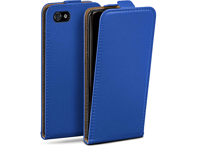 Cover, Flip Apple, Flip Royal-Blue iPhone MOEX 4S, Case,
