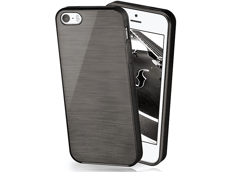 MOEX Brushed Case, Onyx-Black Apple, Backcover, iPhone 5