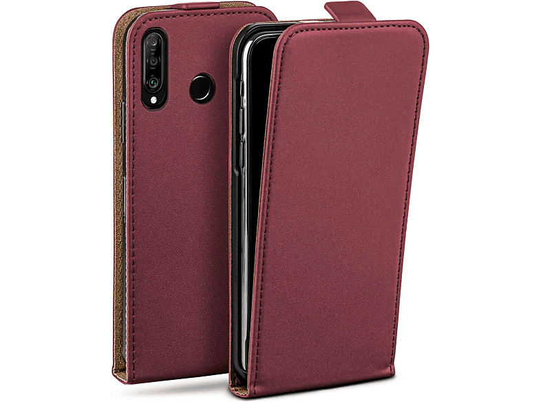 MOEX Flip Case, Flip Cover, Huawei, P30 Lite, Maroon-Red
