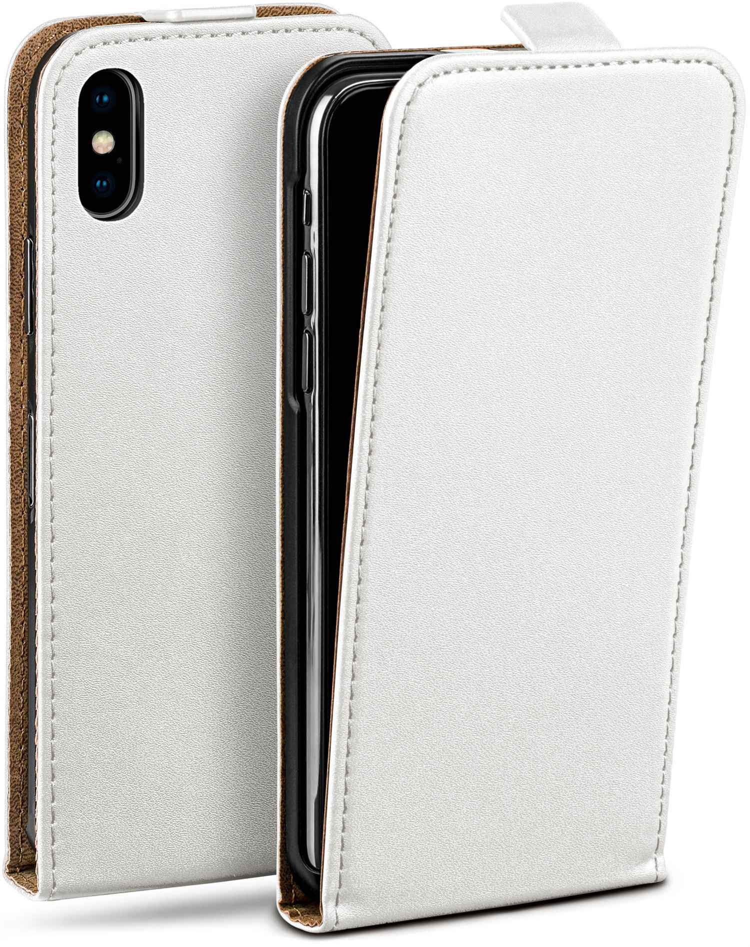 Flip Pearl-White Apple, MOEX XS, iPhone Case, Cover, Flip