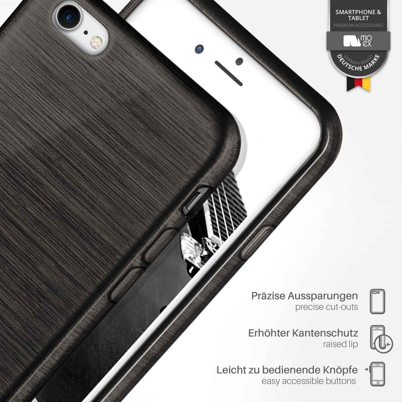 MOEX Brushed Case, 7, Apple, Onyx-Black iPhone Backcover