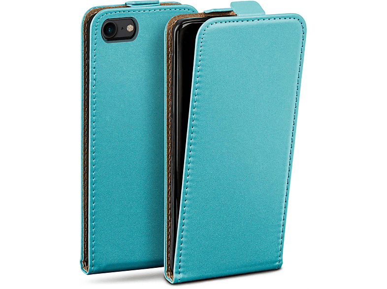 MOEX Flip Case, Flip Cover, Aqua-Cyan Apple, Generation 2. iPhone SE (2020)