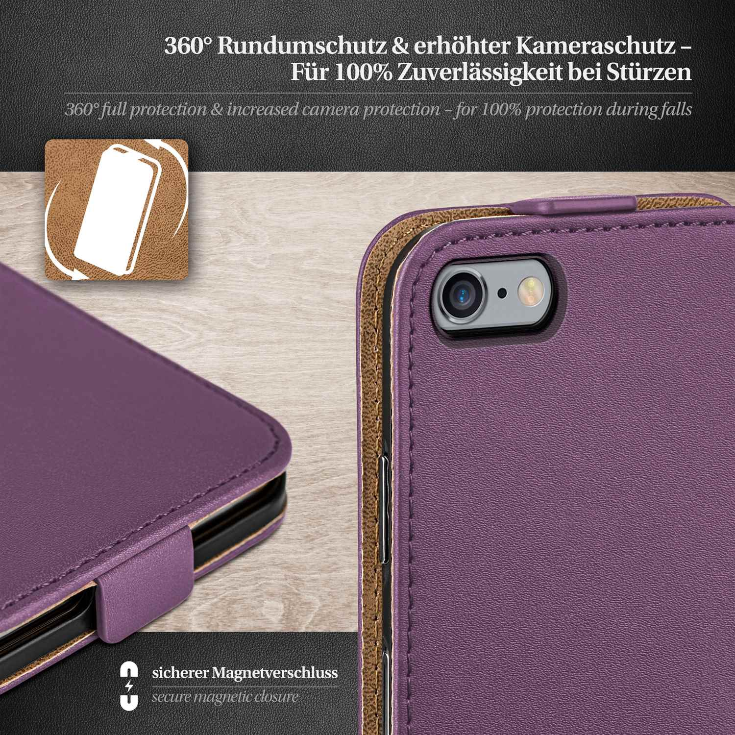 MOEX Flip Apple, Plus, Flip Cover, Indigo-Violet iPhone 6s Case