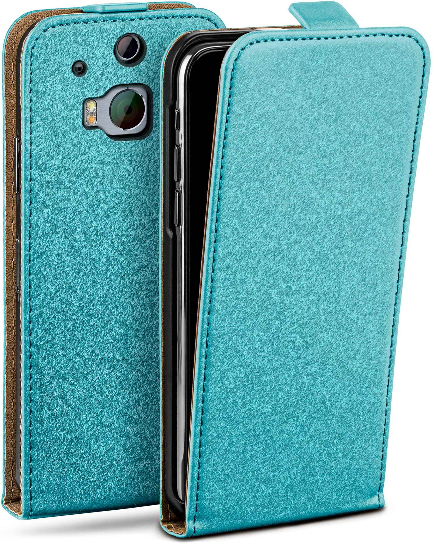 One Aqua-Cyan HTC, Flip Flip Cover, MOEX Case, M8,