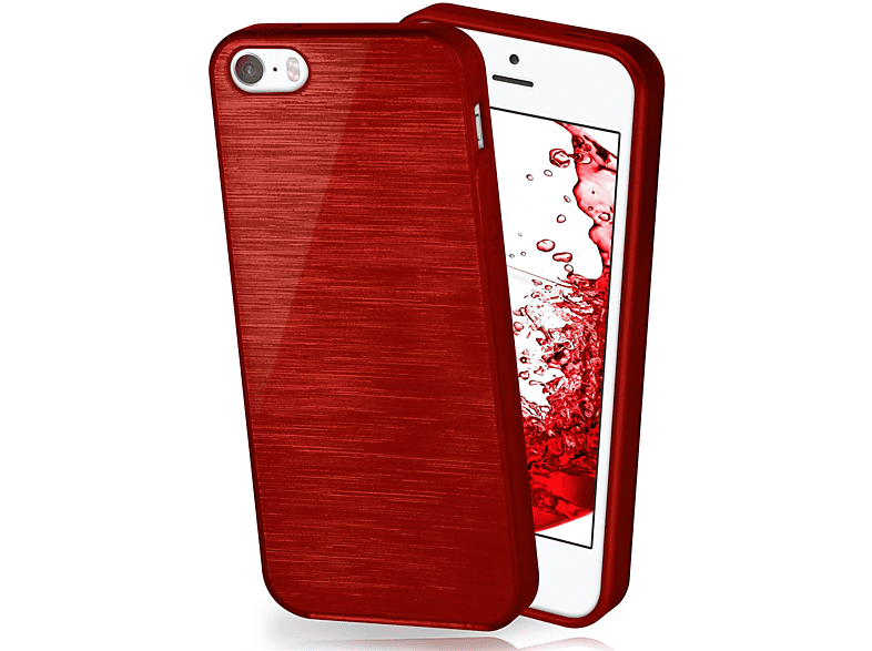 Backcover, Crimson-Red iPhone Apple, 5s, Brushed MOEX Case,