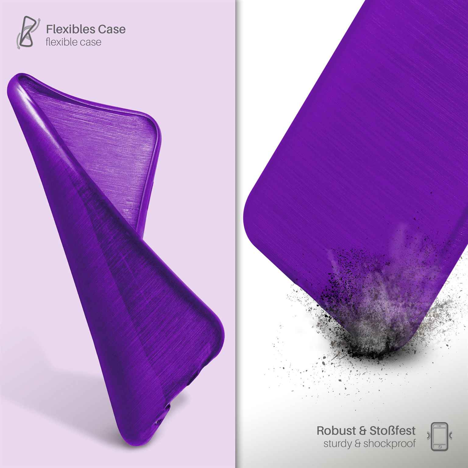 MOEX Brushed Case, Purpure-Purple Apple, X, Backcover, iPhone