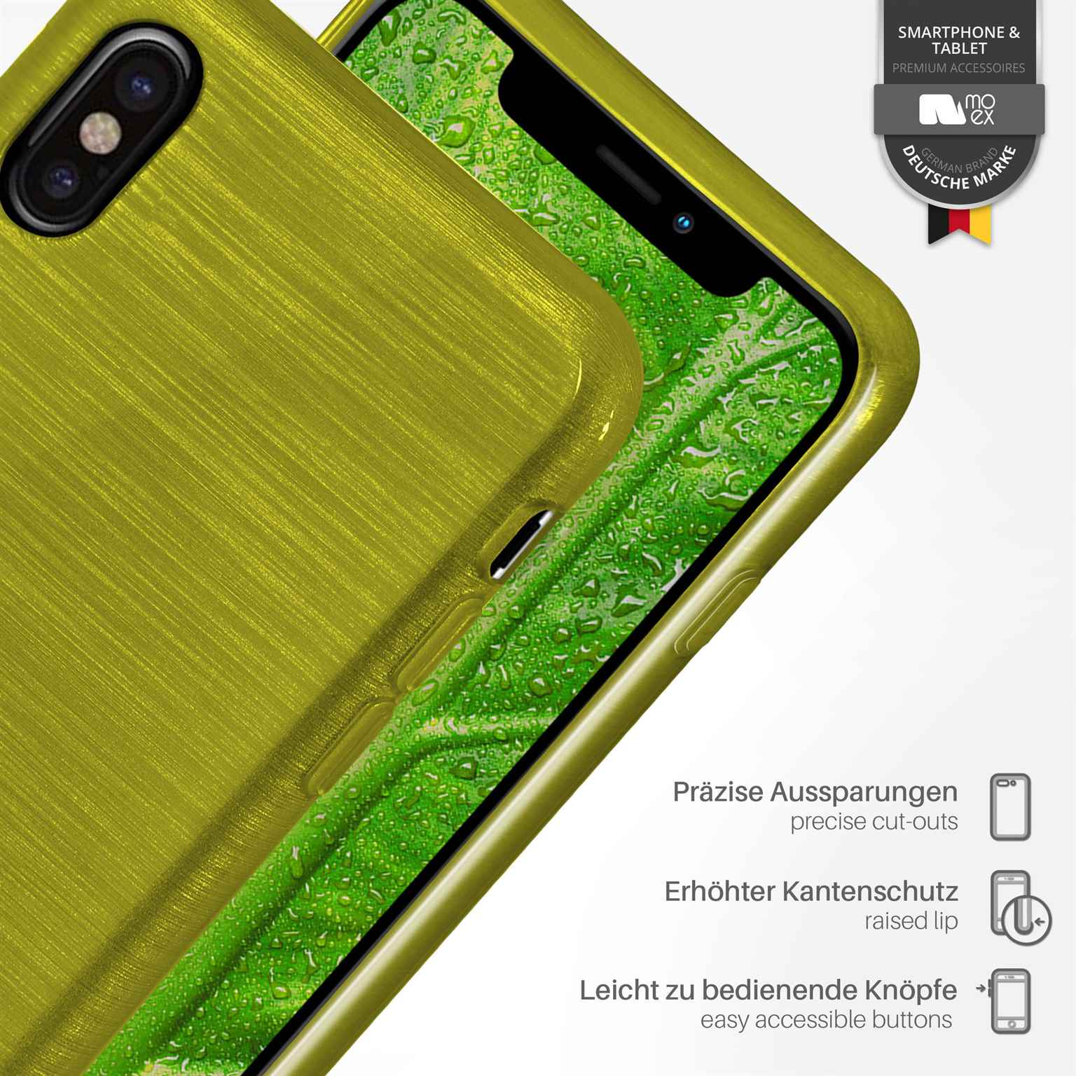 Apple, Lime-Green iPhone Case, XS, Backcover, MOEX Brushed