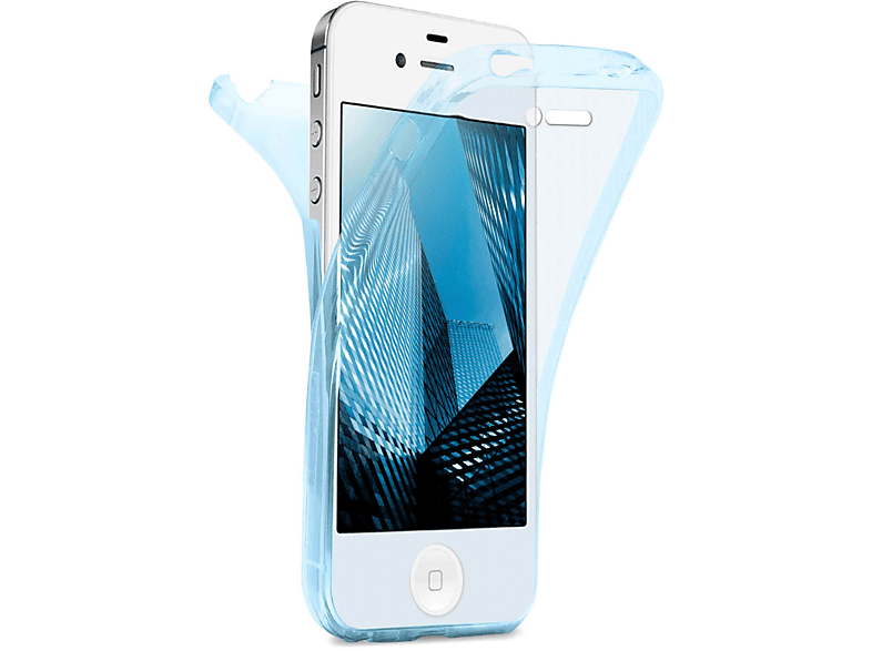 Double Full Cover, Aqua iPhone Case, Apple, 4, MOEX