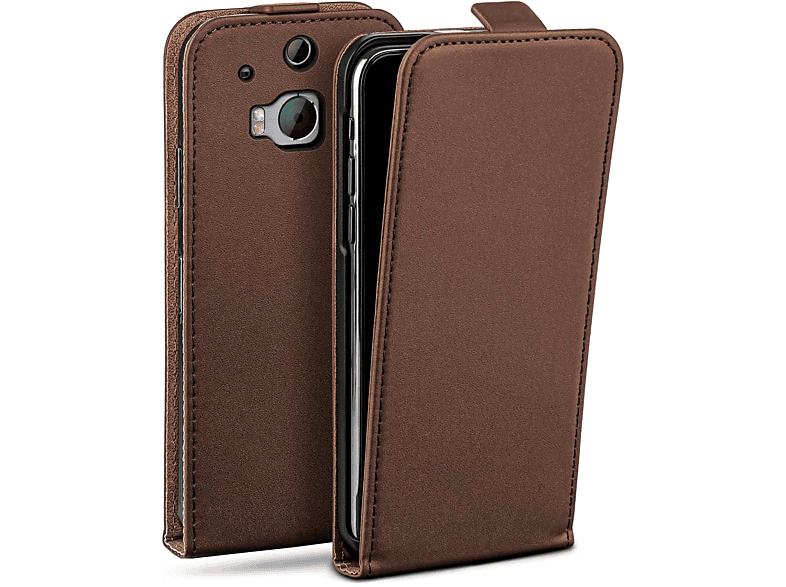 M8, One Oxide-Brown Flip HTC, Cover, Flip Case, MOEX