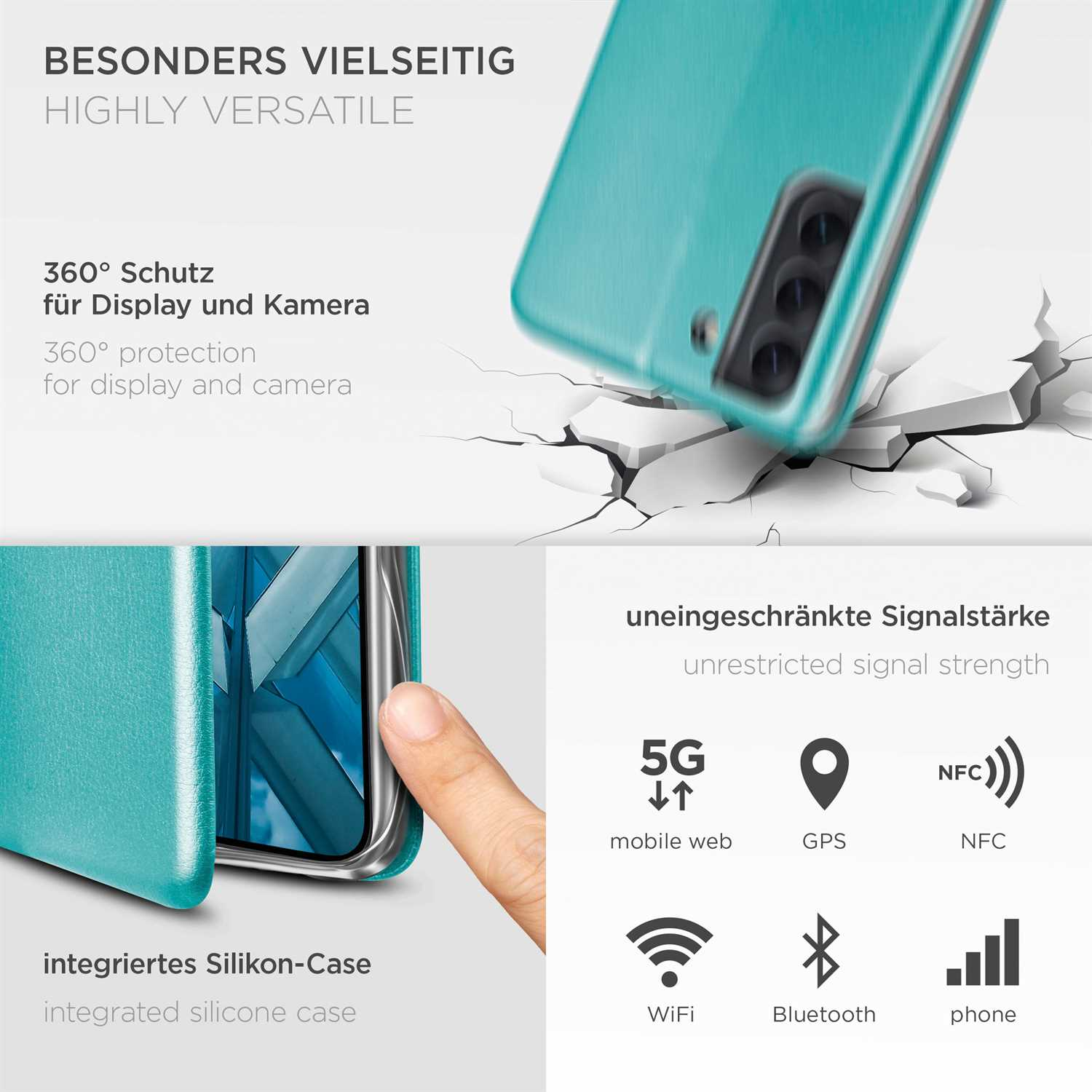 - Cover, Business Worldwide S22 Blue Samsung, Flip Case, Plus, Galaxy ONEFLOW