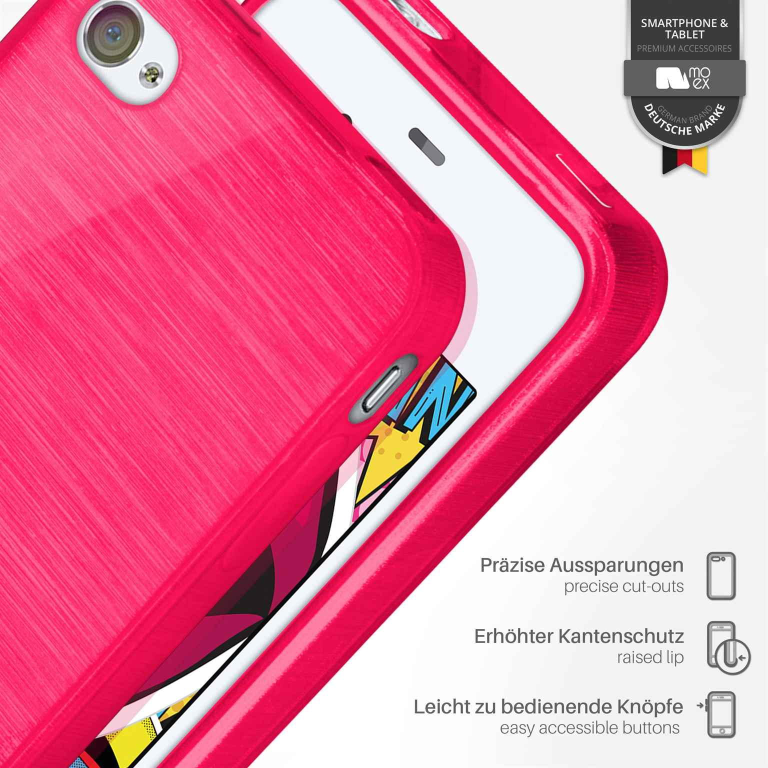 Case, Backcover, Brushed Magenta-Pink Apple, MOEX iPhone 4,