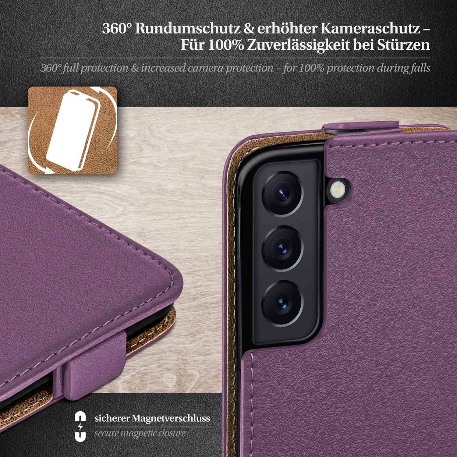 MOEX Flip Case, Flip Indigo-Violet Samsung, Cover, S22, Galaxy