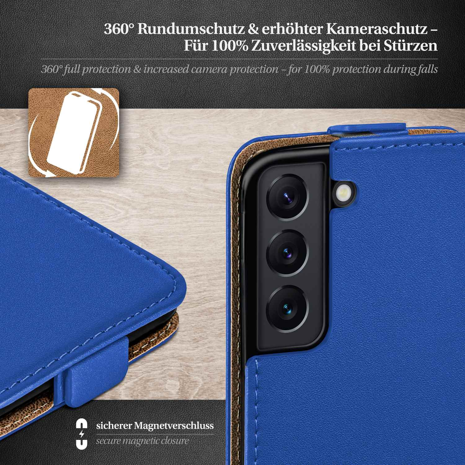MOEX Flip Case, S22, Cover, Royal-Blue Flip Galaxy Samsung