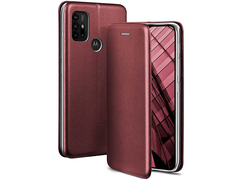 ONEFLOW Business Case, Flip Cover, Motorola, Moto G30, Burgund - Red
