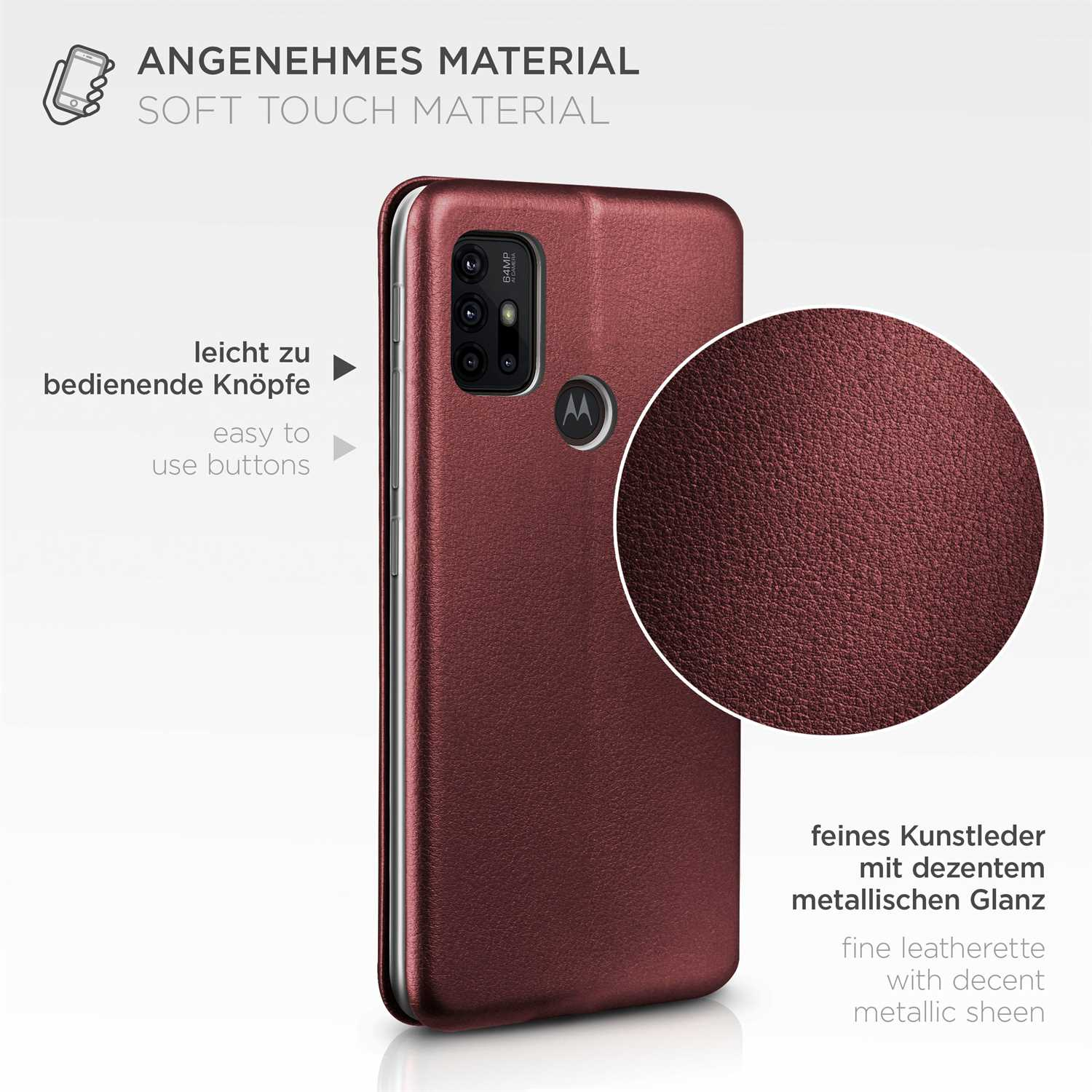 ONEFLOW Business Red Motorola, G30, - Cover, Burgund Flip Case, Moto