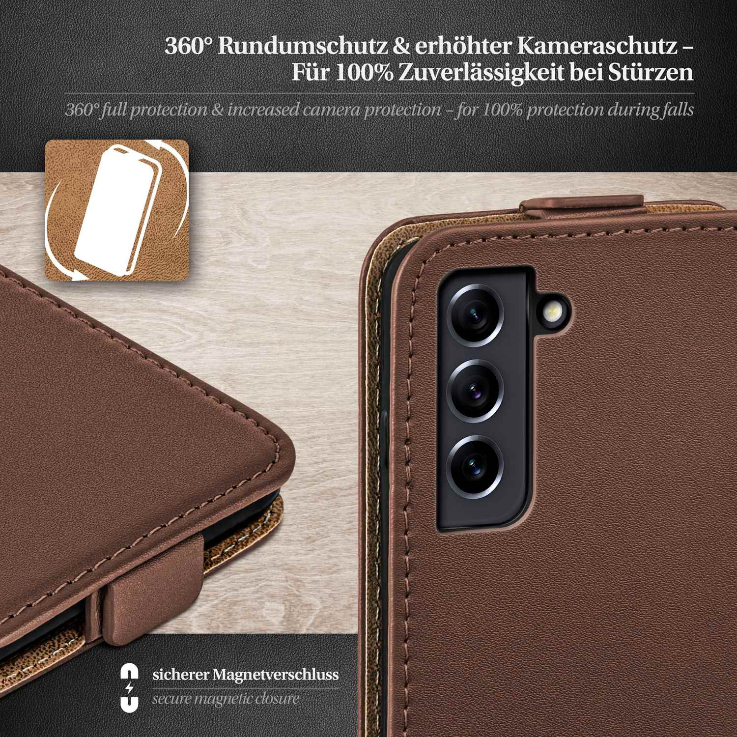 MOEX Flip 5G, FE Galaxy Flip Oxide-Brown Cover, S21 Case, Samsung