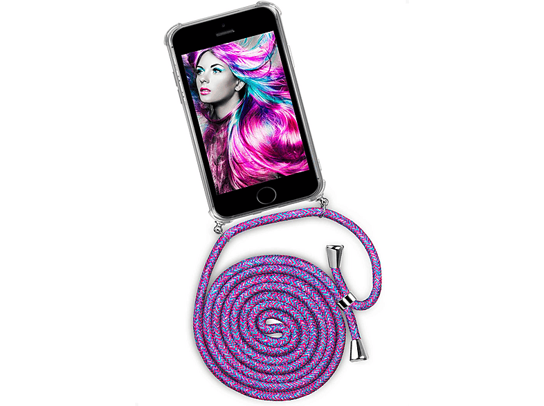 OneFlow Custodia A Tracolla Per IPhone 5/5s/SE Con Cinturino Staccabile - Morbida Silicone, Protezione 360°, Design Unicorno